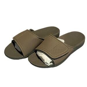 Medical Soles Slides Sandals Black Adjustable Strap M9 W10